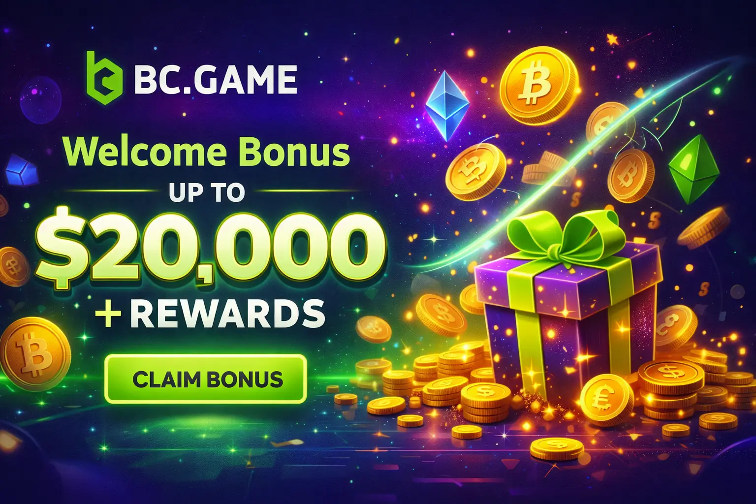 BC.Game Welcome Bonus up to $20,000 crypto casino promotion