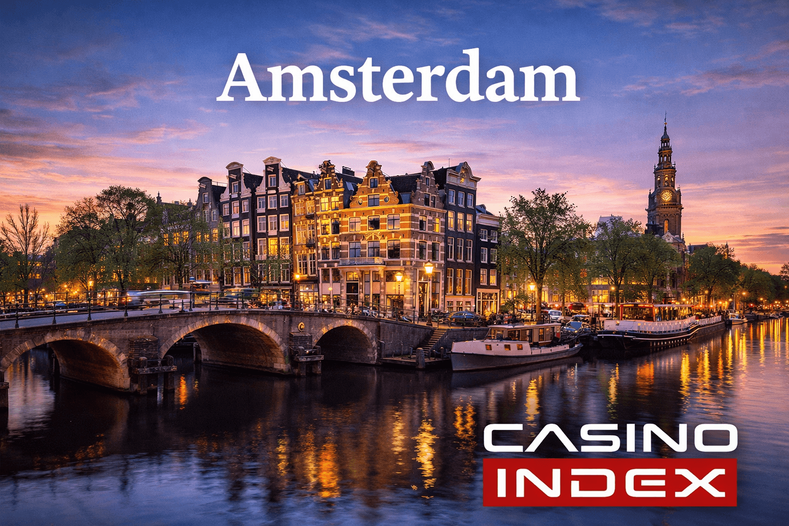 Amsterdam city canals skyline casino tourism destination Netherlands