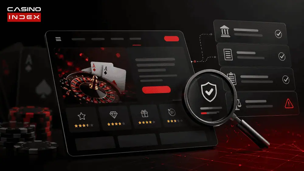 polished casino interface with subtle warning elements showing the difference between appearance and real trust signals