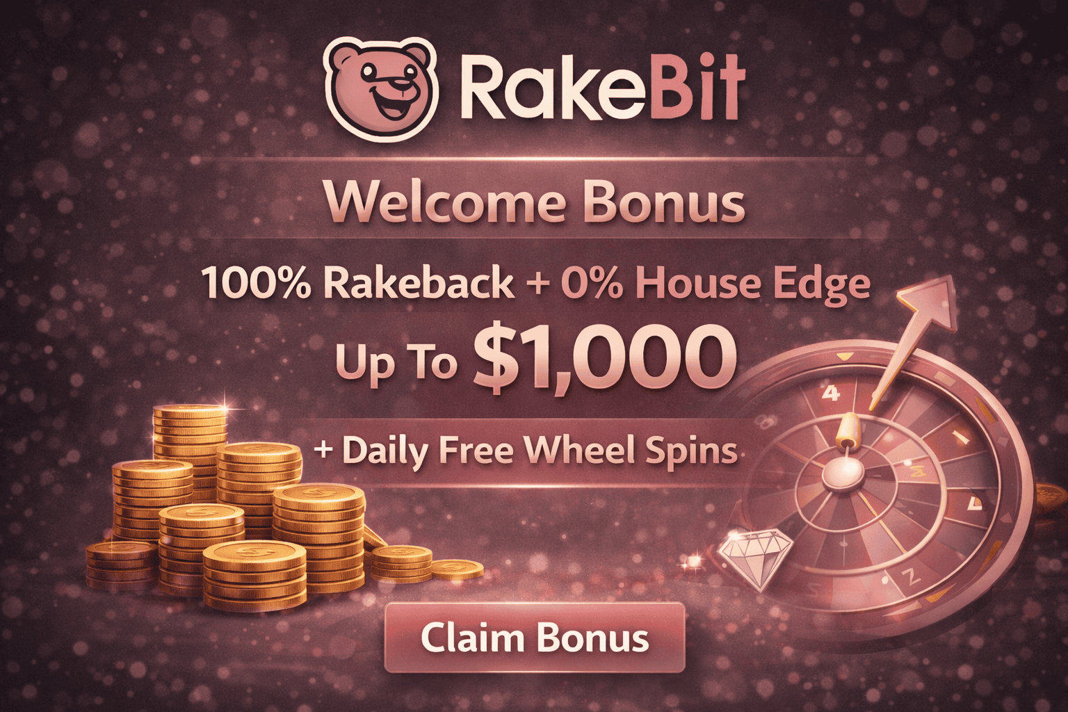 Rakebit casino welcome bonus crypto rakeback promotion