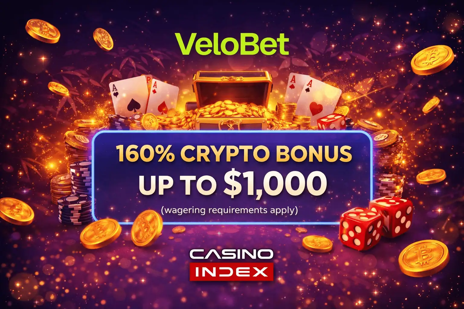 Velobet Casino review 160 percent crypto bonus up to 1000 sportsbook casino platform