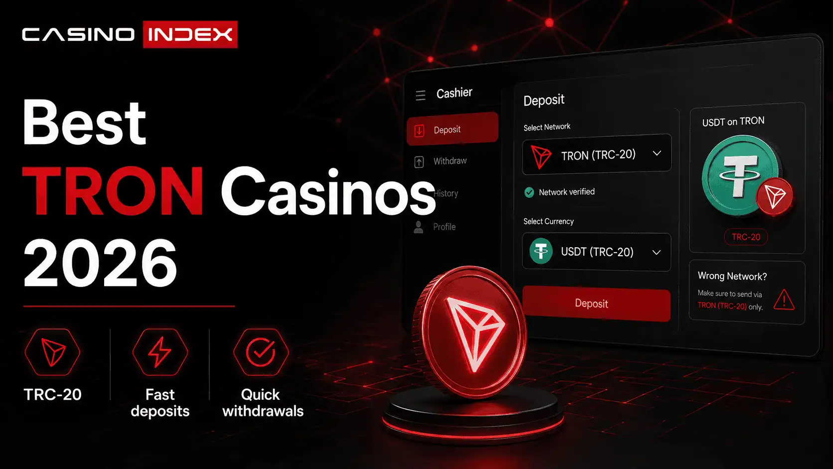 Best TRON Casinos 2026: TRC-20 Deposits, USDT on TRON and Fast Withdrawals