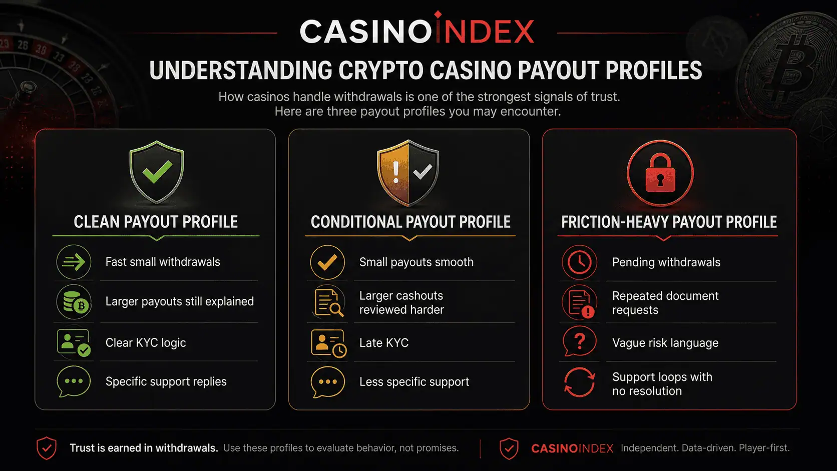 framework image showing clean conditional and friction-heavy crypto casino payout profiles