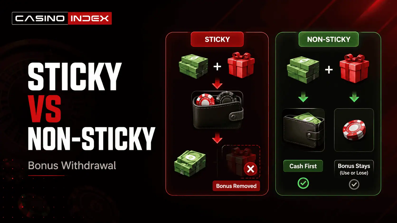 Sticky vs Non-Sticky Casino Bonuses: What Happens at Withdrawal?